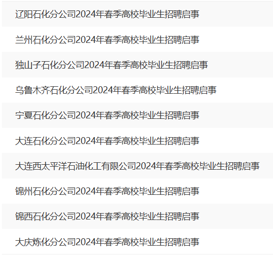 中石油招聘名单公布！
