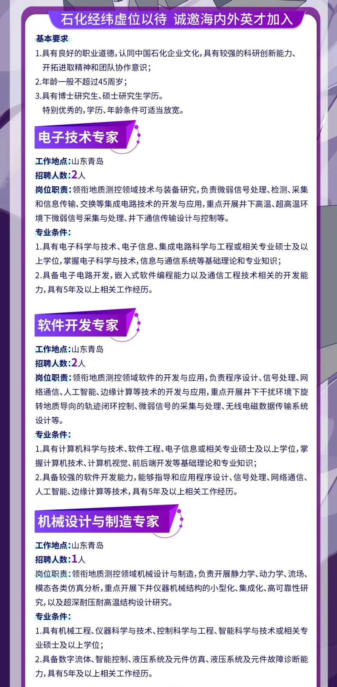 百万年薪！中石化公开招聘高端人才！